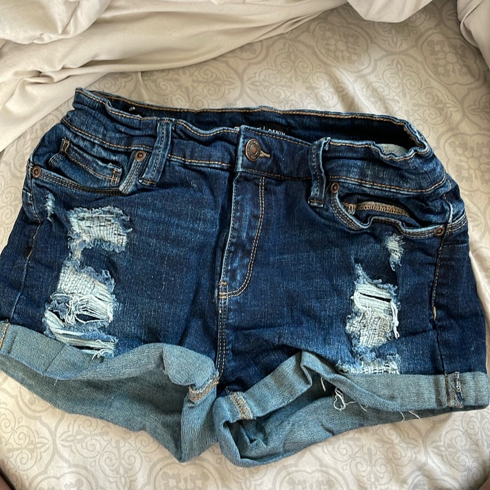 Denim blue notes shorts